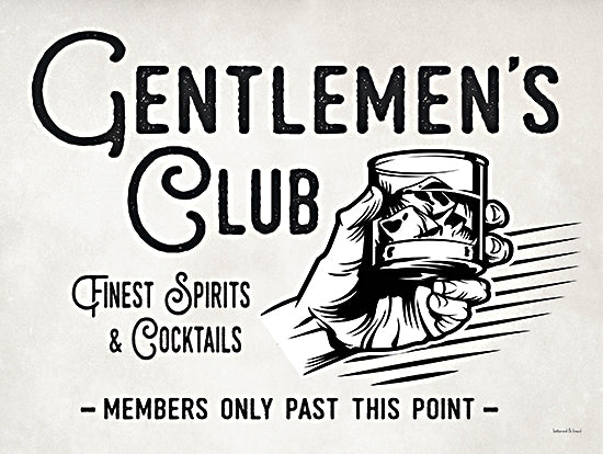 lettered & lined LET896 - LET896 - Gentlemen's Club - Finest Spirits - 16x12 Gentlemen's Club sign, whiskey glass illustration, finest spirits and cocktails, members only, masculine typography, prohibition decor, vintage style from Penny Lane