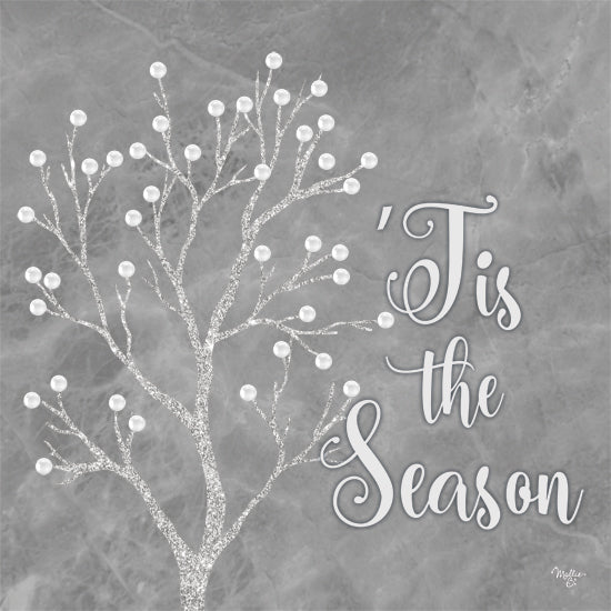 Mollie B. MOL2868 - MOL2868 - 'Tis the Season - 12x12 white pearl tree, frosty background, elegant branches, winter shimmer, silver and blue, festive elegance from Penny Lane