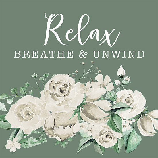 Masey St. Studios MS283 - MS283 - Relax, Breathe & Unwind - 12x12 relax, unwind, breathe, floral, self-care, calm, peaceful, typography, word art, decorative from Penny Lane