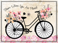 ND709 - Bloom Where You are Planted Floral Bike - 16x12