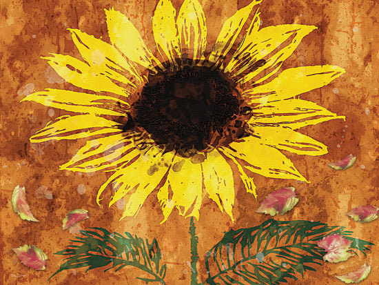 Nicole DeCamp ND715 - ND715 - Rustic Fall Sunflower - 16x12 sunflower, autumn, fall, yellow flower, decorative, warm colors, nature, painterly, seasonal from Penny Lane