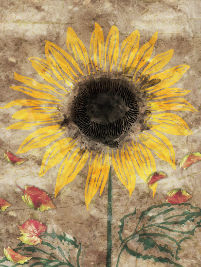 Nicole DeCamp ND716 - ND716 - Fall Sunflower - 12x16 sunflower, autumn, fall, yellow flower, decorative, warm colors, nature, painterly, seasonal from Penny Lane
