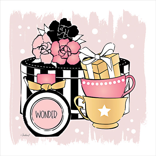 Martina Pavlova PAV584 - PAV584 - Fashion Wonder - 12x12 wonder perfume bottle with gift boxes and teacups, feminine gift theme illustration, beauty fragrance concept, stylish accessories composition from Penny Lane