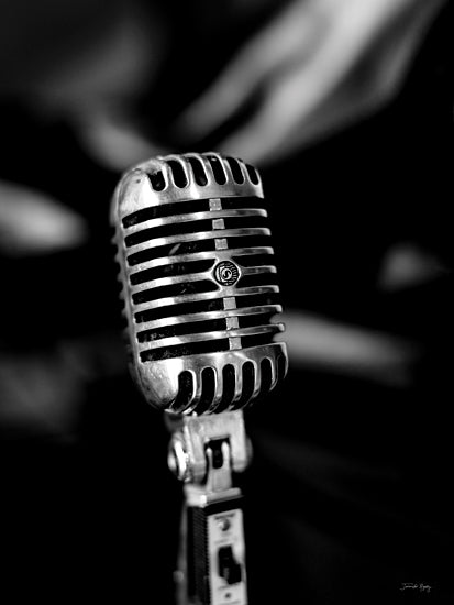 Jennifer Rigsby RIG259 - RIG259 - Vintage Microphone - 12x16 Vintage microphone, black and white, classic mic, audio equipment, radio, broadcasting, music from Penny Lane