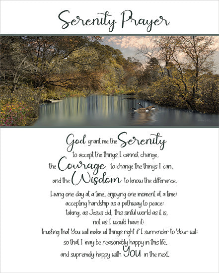 Robin-Lee Vieira RLV715 - RLV715 - Serenity Prayer - 12x16 Serenity Prayer, peaceful water scene, inspirational verse, tranquil river with geese, Christian art, acceptance and courage, motivational decor from Penny Lane