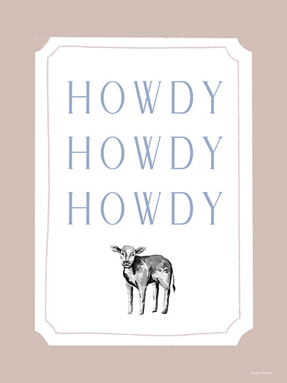 Rachel Nieman RN809 - RN809 - Howdy Cow    - 12x16 abstract blue watercolor landscape gold texture painterly fluid ink art modern abstract painting from Penny Lane