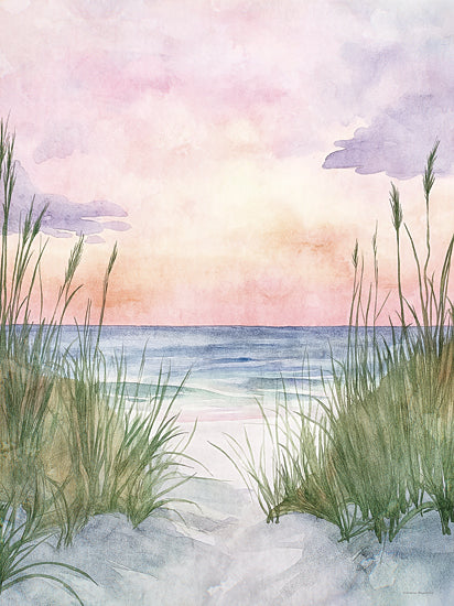 Svetlana Aleinikova SA171 - SA171 - Swaying by the Sea - 12x16 beach path, seagrass, pastel sky, watercolor sunset, coastal dunes, tranquil nature scene, seascape, soft colors, summer evening, peaceful art from Penny Lane