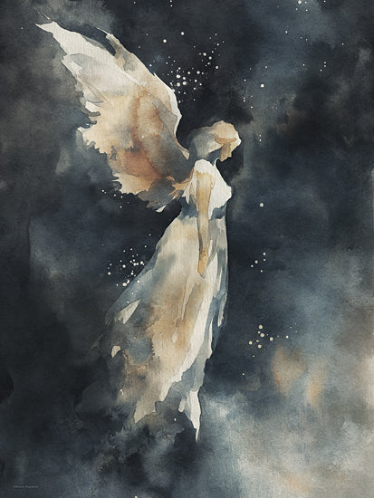 Svetlana Aleinikova SA239 - SA239 - Angel in the Night - 12x16 figurative, religious & spiritual, angel, wings, ethereal, celestial, night sky, moody, painterly, watercolor, gray from Penny Lane