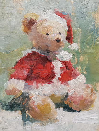 Svetlana Aleinikova SA330 - SA330 - Holiday Hugger - 12x16 teddy bear,santa hat,christmas,holiday,toy,winter,cute,childhood,painterly from Penny Lane