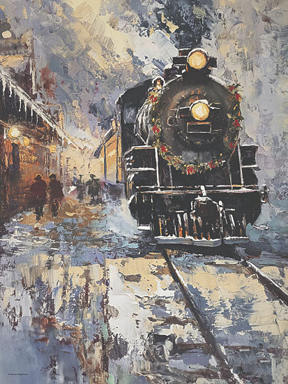 Svetlana Aleinikova SA543 - SA543 - Northbound Express - 12x16 steam train at station, vintage holiday train, snowy from Penny Lane