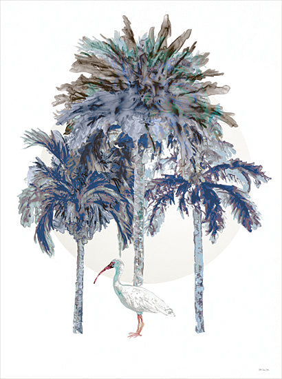 Stellar Design Studio SDS1531 - SDS1531 - Indigo Palms 2 - 12x16 blue bird silhouettes, herons and cranes, wading birds, indigo avian shapes, minimalist wildlife arrangement, coastal bird study, contemporary decorative print, painterly silhouettes, neutral background, elegant long-legged birds, modern nature art, graphic bird collection from Penny Lane