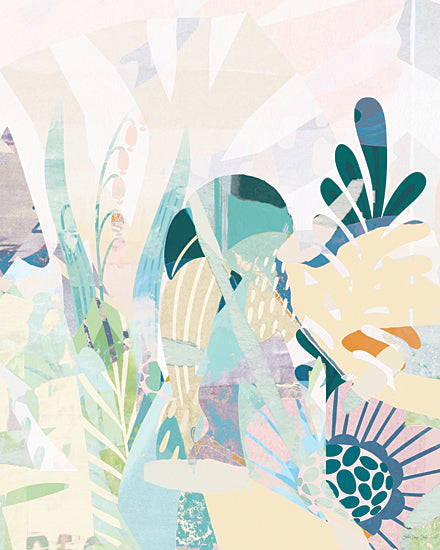 Stellar Design Studio SDS1537 - SDS1537 - Layered Tropics 2 - 12x16 abstract tropical bird composition, layered leaves and plants, pastel jungle collage, modern artistic style, botanical tropical elements from Penny Lane
