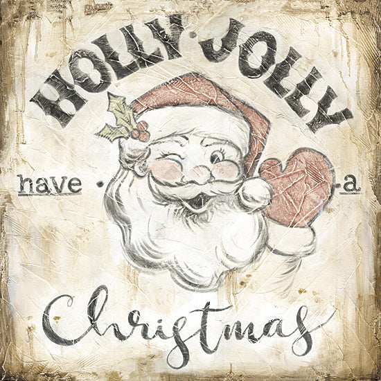 Sara G. Designs SGD358 - SGD358 - Holly Jolly Santa - 12x12 santa, holly jolly, christmas, vintage, holiday typography from Penny Lane