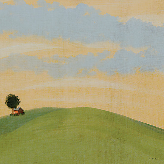 Seven Trees Design ST1211 - ST1211 - Whispers of Home - 12x12 countryside, rolling hills, green field, house, tree, pastel sky, minimalistic, peaceful, rural, calm landscape, serene setting from Penny Lane
