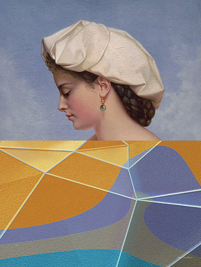 Seven Trees Design ST1240 - ST1240 - Geometric Helen - 12x16 classical profile portrait, abstract geometric lower half from Penny Lane