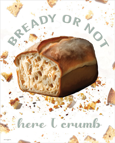 Catch A Star Fine Art STAR409 - STAR409 - Bready or Not, Here I Crumb - 12x16 food & drink, typography, baked goods, humor, word art, bread, loaf, crumbs, pun, foodie, whimsical, contemporary, mixed media, beige from Penny Lane