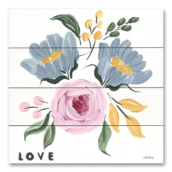 April Chavez AC194PAL - AC194PAL - Love & Flowers - 12x12 Love, Flowers, Pink & Blue Flowers, Greenery, Botanical from Penny Lane