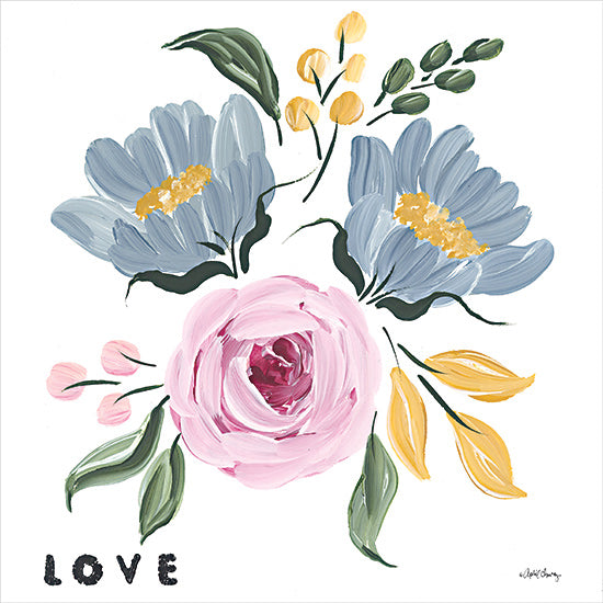 April Chavez AC194 - AC194 - Love & Flowers - 12x12 Love, Flowers, Pink & Blue Flowers, Greenery, Botanical from Penny Lane