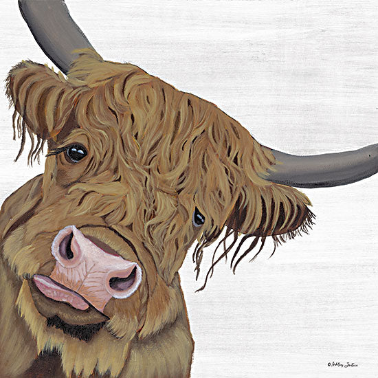 Ashley Justice AJ128 - AJ128 - Bernadette Highland - 12x12 Cow, Highland Cow, Farm Animals, Animal, Portrait from Penny Lane