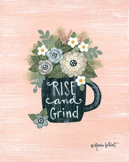 Annie LaPoint ALP1920 - ALP1920 - Rise and Grind - 12x16 Signs, Typography, Rise and Grind, Coffee Mug, Flowers from Penny Lane