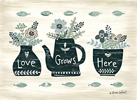 Annie LaPoint ALP1937 - ALP1937 - Love Grows Here - 16x12 Signs, Typography, Love Grows Here, Mug, Coffee Pot, Vase, Flowers from Penny Lane