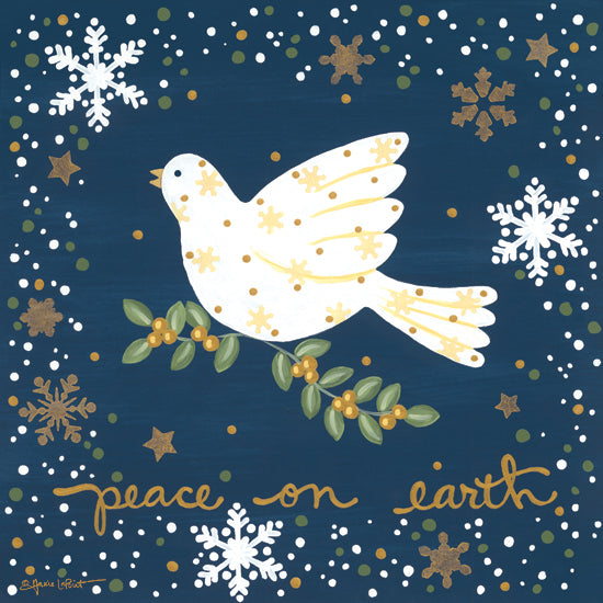Annie LaPoint ALP2050 - ALP2050 - Silent Night Dove - 12x12 Holidays, Christmas, Dove, Peace on Earth, Snowflakes from Penny Lane