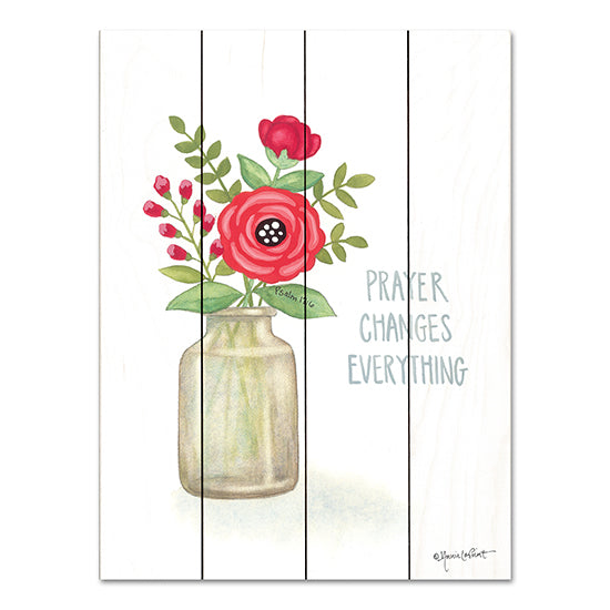 Annie LaPoint ALP2079PAL - ALP2079PAL - Red Blossoms - It is Well - 12x16 Prayer Changes Everything, Bible Verse, Religious, Red Flowers, Flowers, Vase, Bouquet from Penny Lane