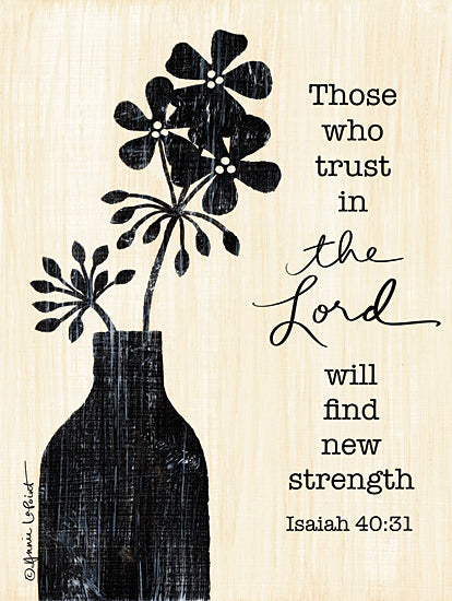 Annie LaPoint ALP2183 - ALP2183 - I Trust Him - 12x16 Religious, Those Who Trust in the Lord will Find New Strength, Bible Verse, Isaiah, Flowers, Stencil, Typography, Signs from Penny Lane