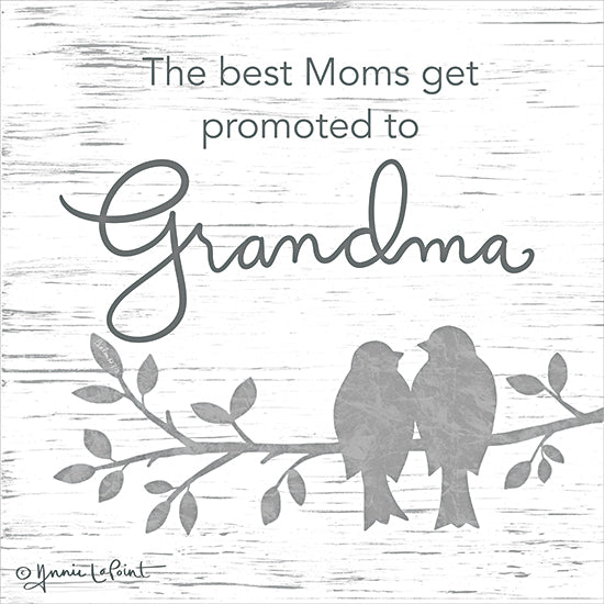 Annie LaPoint ALP2245 - ALP2245 - Promoted to Grandma - 12x12 Grandmas, Grandmothers, Family, Inspirational, Typography, Signs, Birds, Neutral Palette from Penny Lane