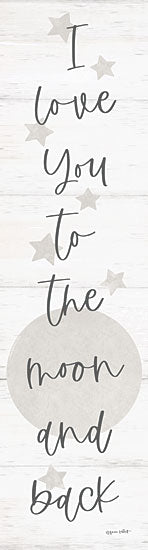 Annie LaPoint ALP2400A - ALP2400A - I Love You to the Moon and Back - 12x36 Children, I Love You to the Moon and Back, Typography, Signs, Textual Art, Moon, Stars, Inspirational, Neutral Palette from Penny Lane