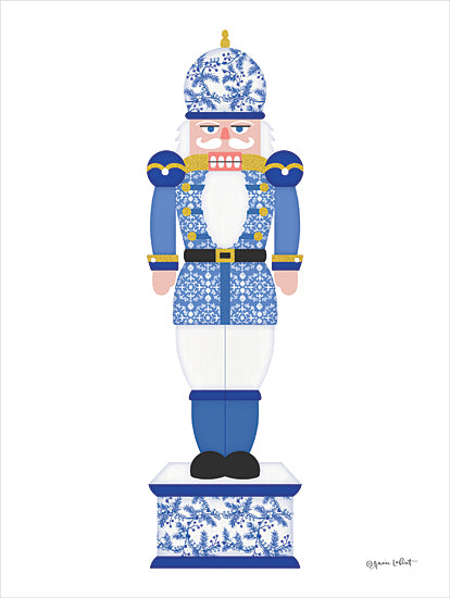 Annie LaPoint ALP2453 - ALP2453 - Blue & White Nutcracker I - 12x16 Christmas, Holidays, Nutcracker, Blue & White, Christmas Decoration, German, Patterns, Winter from Penny Lane