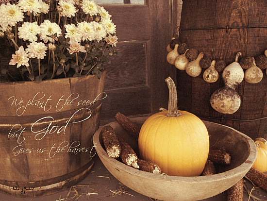 Anthony Smith ANT107 - God Gives Us the Harvest - Flowers, Gourds, Bowl, Pumpkins, Autumn, Harvest from Penny Lane Publishing