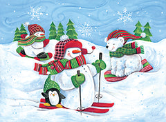 ART1237 - Skiing Snowmen and Animals - 16x12