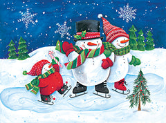 ART1238 - Happy Snowmen Family on Skates - 16x12