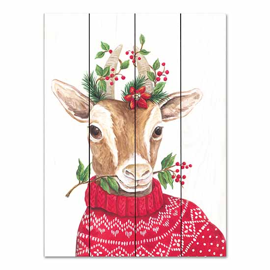 Diane Kater ART1292PAL - ART1292PAL - Christmas Goat - 12x16 Christmas, Holidays, Goat, Greenery, Lodge, Winter, Whimsical from Penny Lane
