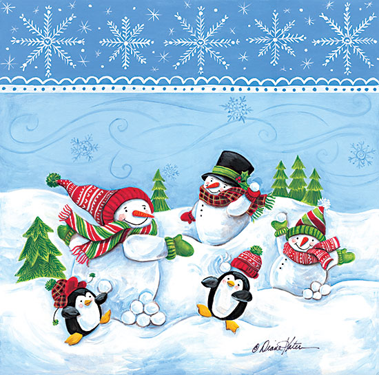 Diane Kater Licensing ART1326LIC - ART1326LIC - Snowman Family Snowball Fight - 0  from Penny Lane