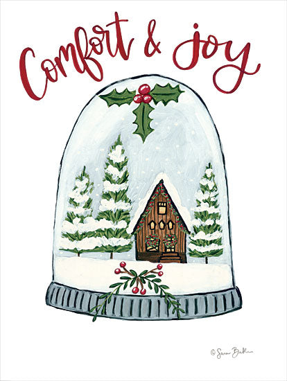 Sara Baker BAKE132 - BAKE132 - Comfort and Joy Cabin - 12x16 Christmas, Holidays, Snow Globe, Log Cabin, Trees, Winter, Lodge, Signs from Penny Lane