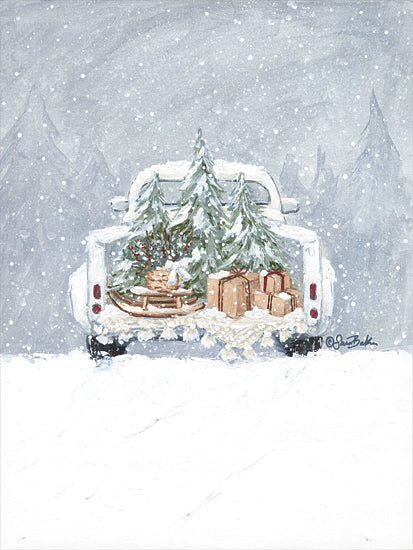 Sara Baker BAKE258 - BAKE258 - A Vintage Tree Tradition II - 12x16 Christmas, Holidays, Truck, Truck Bed, Presents, Christmas Trees, Winter, Snow, Vintage from Penny Lane
