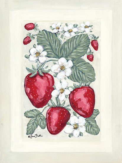 Sara Baker BAKE265 - BAKE265 - Sweet Summer Strawberries II - 12x16 Strawberries, Fruit, Blossoms, Kitchen, Summer from Penny Lane