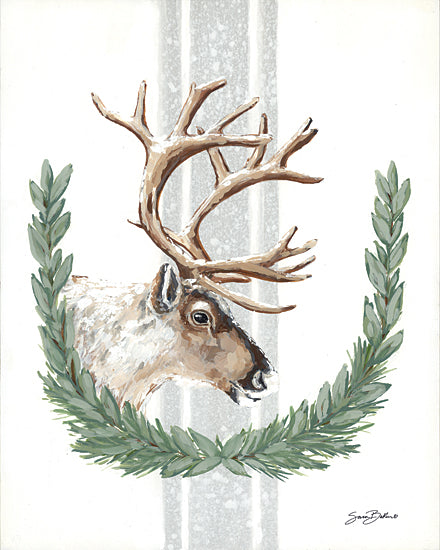 Sara Baker BAKE272 - BAKE272 - Arctic Winter Reindeer   - 12x16 Winter Reindeer, Reindeer, Winter, Greenery from Penny Lane