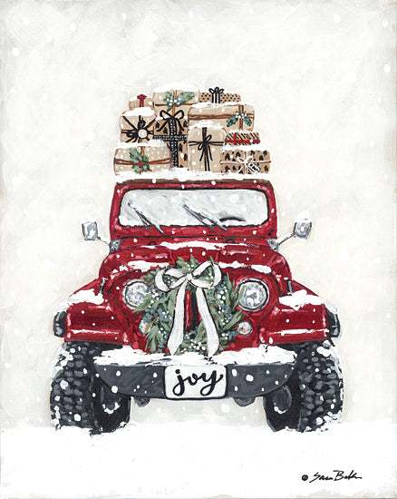Sara Baker BAKE277 - BAKE277 - Snow Day Delivery - 12x16 Christmas, Holidays, Presents, Jeep, Winter, Snow, Lodge from Penny Lane