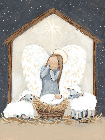 Sara Baker BAKE281 - BAKE281 - Come and Behold Him - 12x16 Christmas, Holidays, Nativity, Jesus, Angels, Animals, Manger, Religious, Winter from Penny Lane