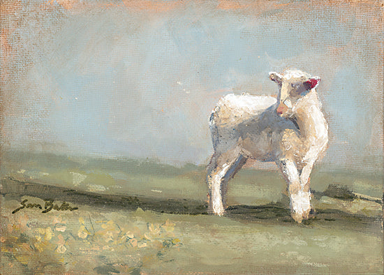 Sara Baker BAKE297 - BAKE297 - Little Lamb II - 16x12 Lamb, Baby Sheep, Abstract, Landscape, Farm Animal from Penny Lane