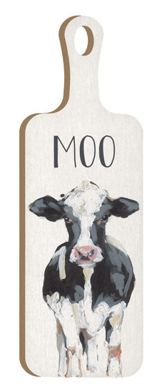 Sara Baker BAKE326CB - BAKE326CB - Moo Cow - 6x18 Kitchen, Cutting Board, Moo, Typography, Signs, Textual Art, Cow, Black & White Cow, Farm Animals from Penny Lane