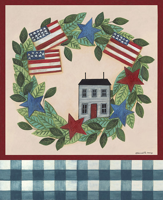 Bernadette Deming Licensing BER1419 - BER1419 - Patriotic Saltbox House Wreath - 0  from Penny Lane