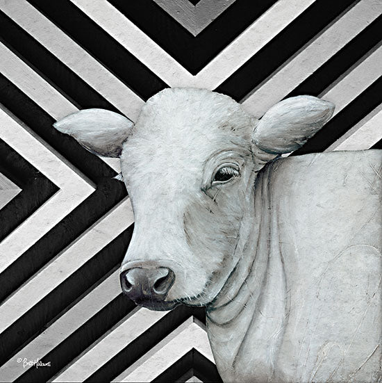 Brit Hallowell BHAR565 - BHAR565 - January Cow II - 12x12 Cow, Farm Animal, Black & White, Patterns, Portrait from Penny Lane