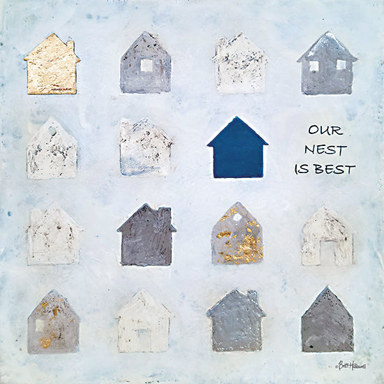 Britt Hallowell BHAR584 - BHAR584 - Our Nest is Best - 12x12  Our Nest is Best, Houses, Abstract, Whimsical, Signs from Penny Lane