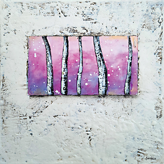 Britt Hallowell BHAR587 - BHAR587 - Window to Nature I - 12x12 Abstract, Purple, Birch Trees, Textured, Contemporary from Penny Lane