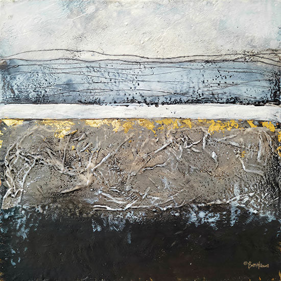 Britt Hallowell BHAR602 - BHAR602 - Piling it On - 12x12 Abstract, Silver, Gold, Textured Art, Contemporary from Penny Lane