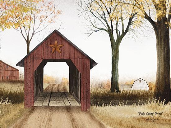 Billy Jacobs BJ1009A - Buck County Bridge - Bridge, Barn Star, Trees, Path, Barn, Countryside from Penny Lane Publishing